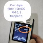 Hepa filter trapped 100000 PM 0.3 particles